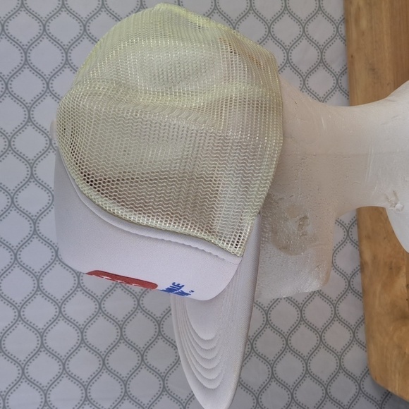 Vintage 80s Nashville Network mesh trucker snapback white & red spellout hat - Picture 3 of 7